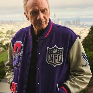 Men's OVO X NFL Super Bowl LVIII Letterman Varsity Vintage Football Jacket